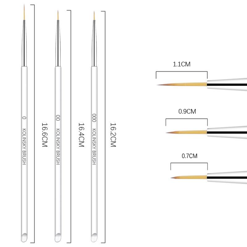 Set Cọ Nét Cán Pha Lê Trong Suốt Cao Cấp Vẽ Móng