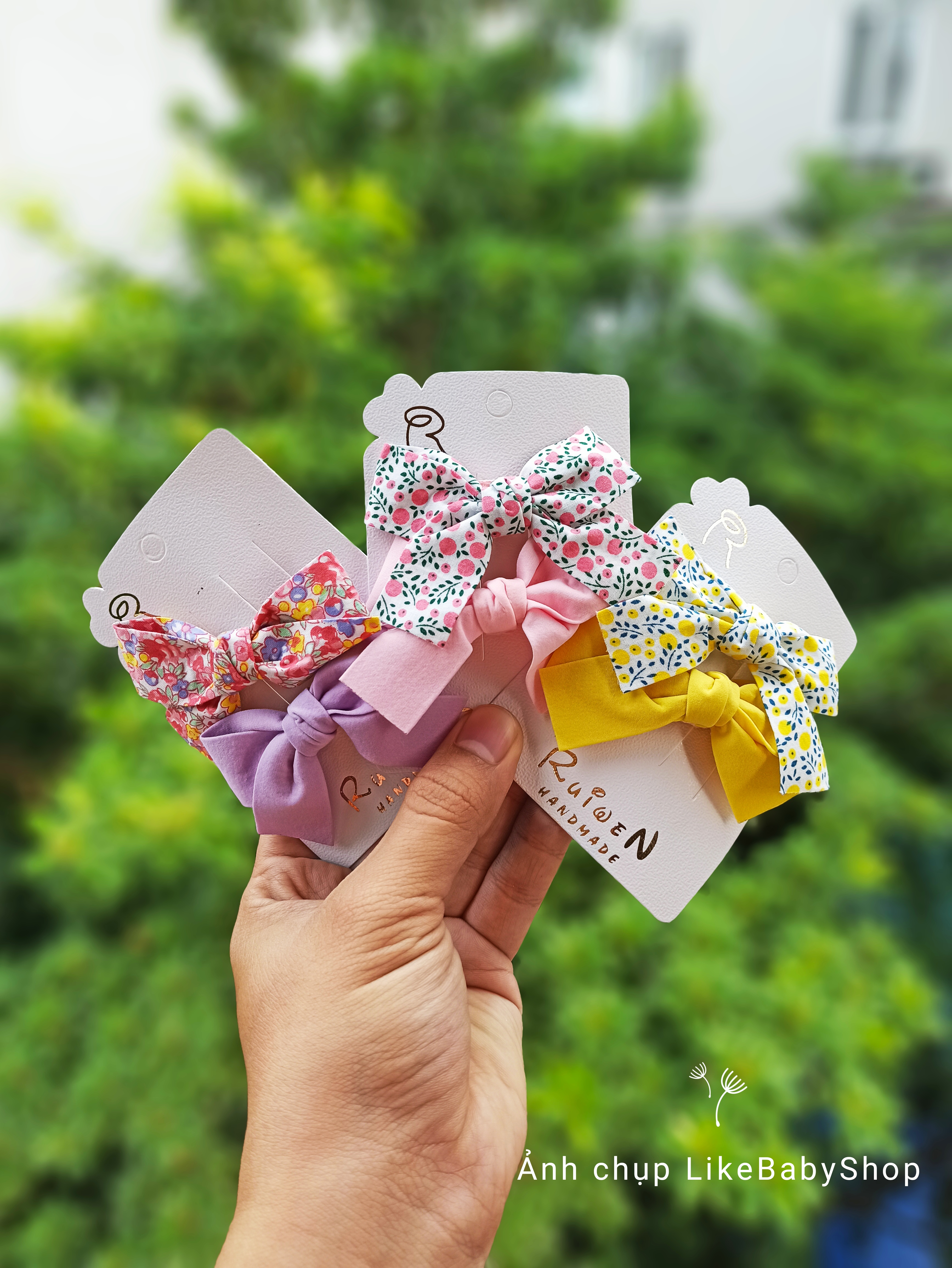 Kẹp tóc cho bé gái set 2 chiếc đính nơ rất dễ thương PK36 - Tím
