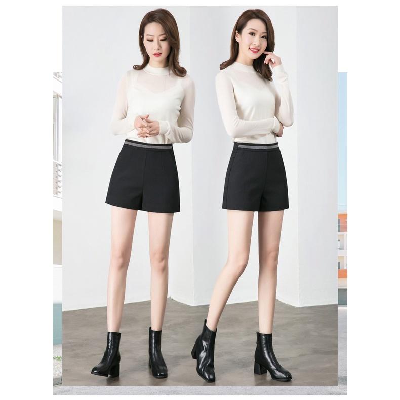 Quần short nữ lưng cao ống rộng cao cạp nhũ kim sa đẹp Hàn Quốc Q690