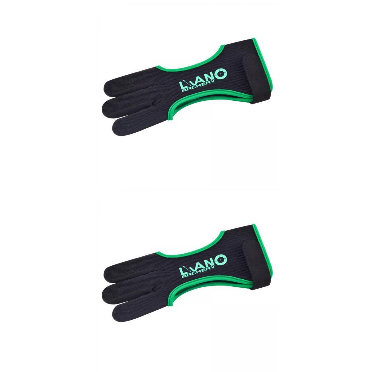 2 Piece Shooting Gloves 3 Finger Leather Gloves for Recurve Compound Black