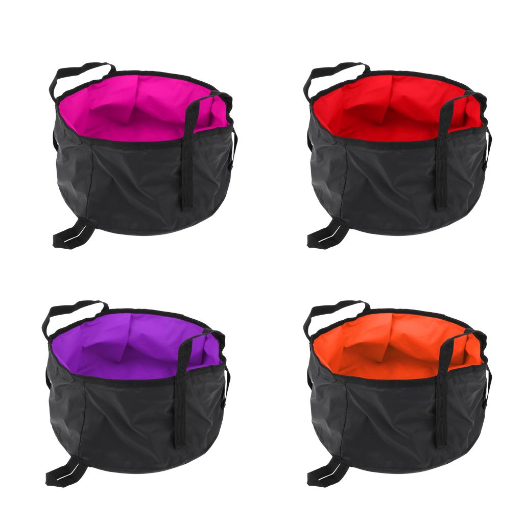 8L Camping Hiking Folding Wash Basin Bucket Travel Water Storage Bag red