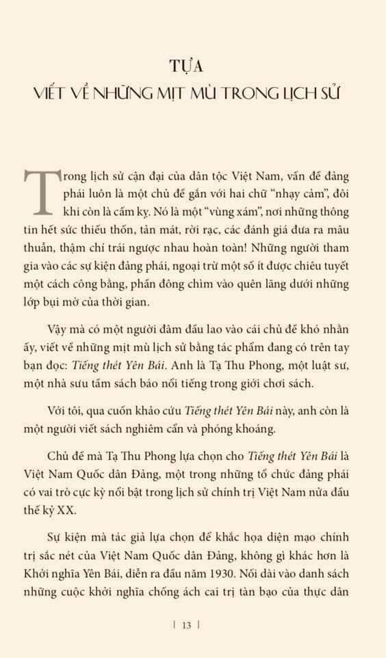 [combo 2 cuốn sách Trúc Bạch Thư Xã] TIẾNG THÉT YÊN BÁI – HÀ NỘI MỘT THÂN – TẠ THU PHONG