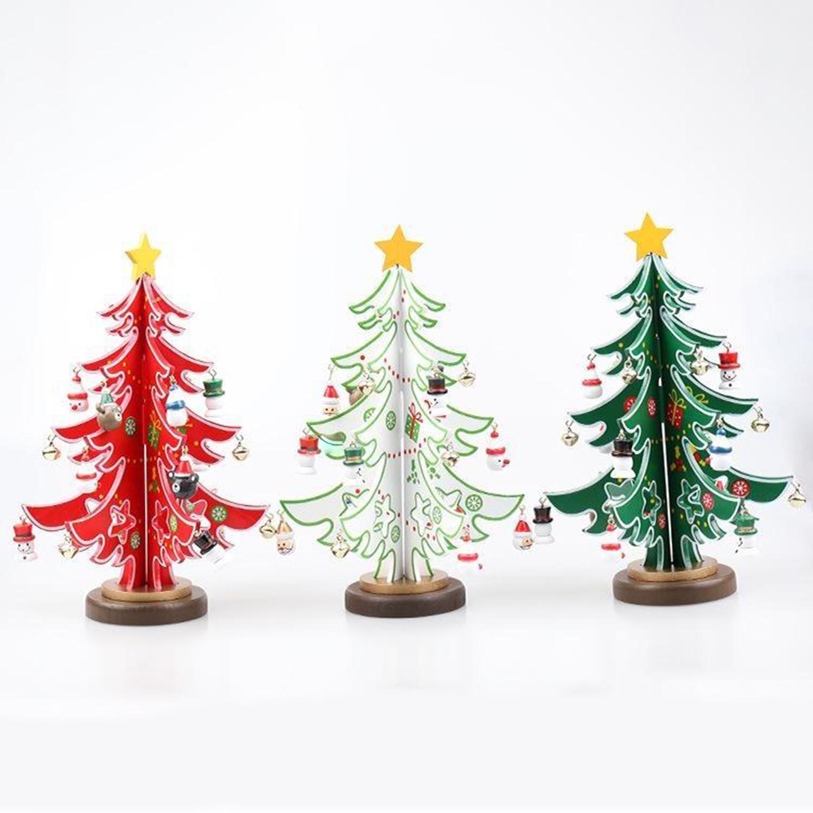 Trang trí cây thông Noel bằng gỗ để bàn Tượng trang trí cây thông Noel tự làm