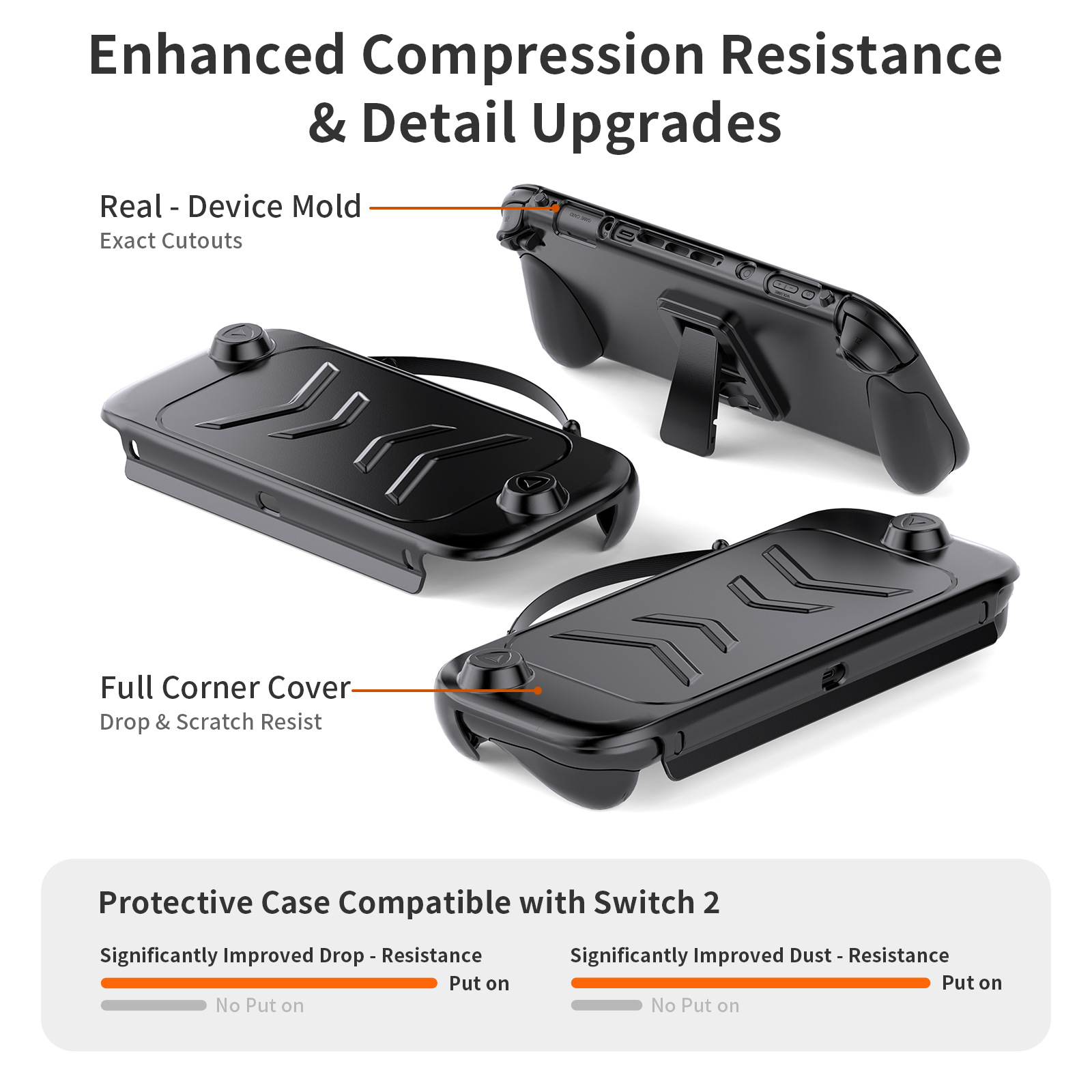 Bao Case Ốp TPU nắp bảo vệ có thể tháo rời có giá đỡ chống trượt bảo vệ 360 cho Nintendo Switch 2 - Hàng Chính Hãng
