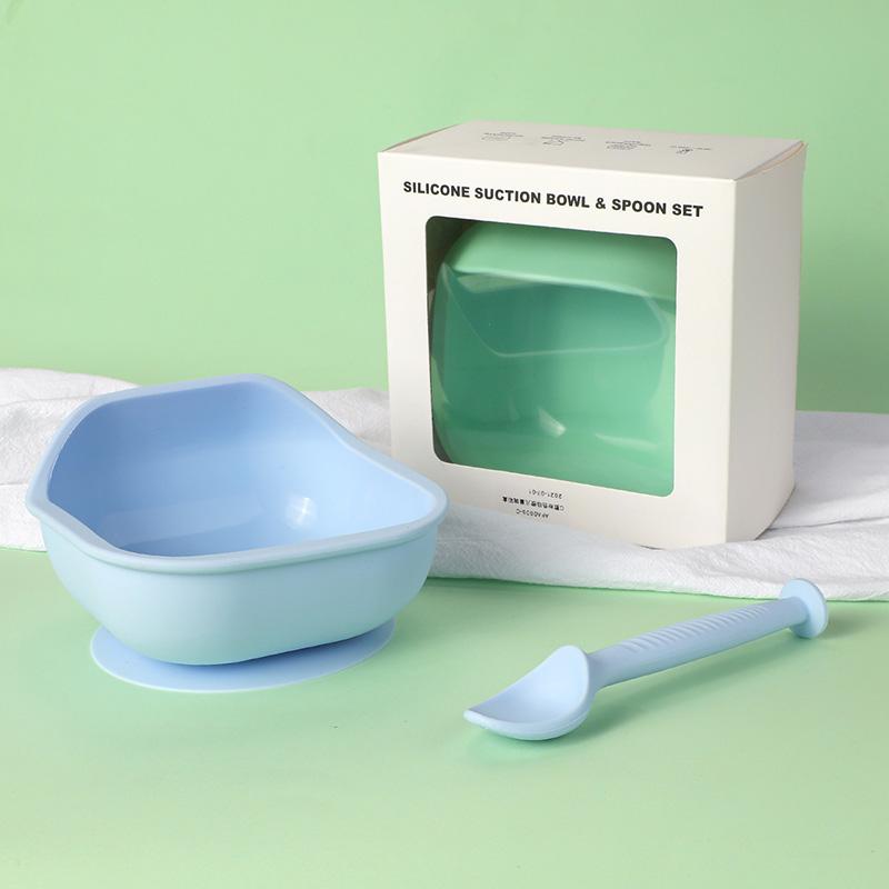1 Bộ Silicone Cho Bé BÁt Ăn Thực Phẩm Chống Tràn Hút Xoay Bát Học Món Ăn Bộ Đồ Ăn Trẻ Em Đĩa