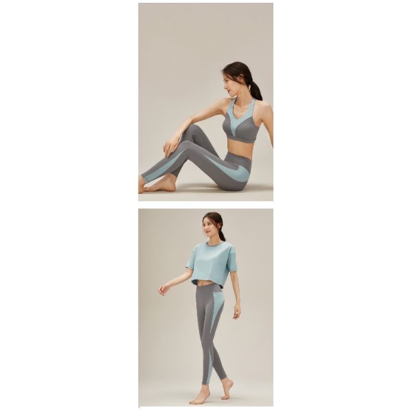 Set 3 Chi Tiết  đồ tập Yoga , Gym cao cấp , co giãn 4 chiều - B67 ( Set gồm : áo bra có kèm mút+ quần cạp cao + áo tank ngoài )