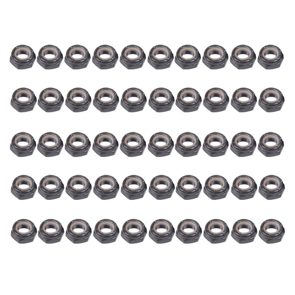 50 Pieces Skateboard Longboard Trucks Wheels Replacement Nuts Hardware
