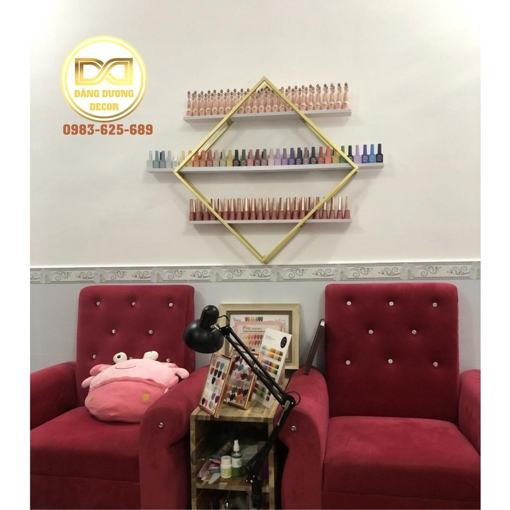 Combo khung vuông kèm 3 thanh ngang, trang trí phòng nail -spa kích thước lớn