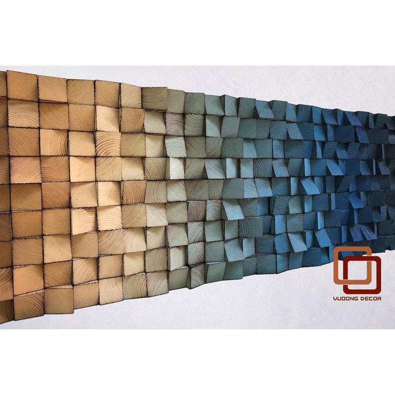 Tranh gỗ trang trí 3D GRADIENT HIỆN ĐẠI (Wood mosaic) - KÍCH THƯỚC 30x80cm