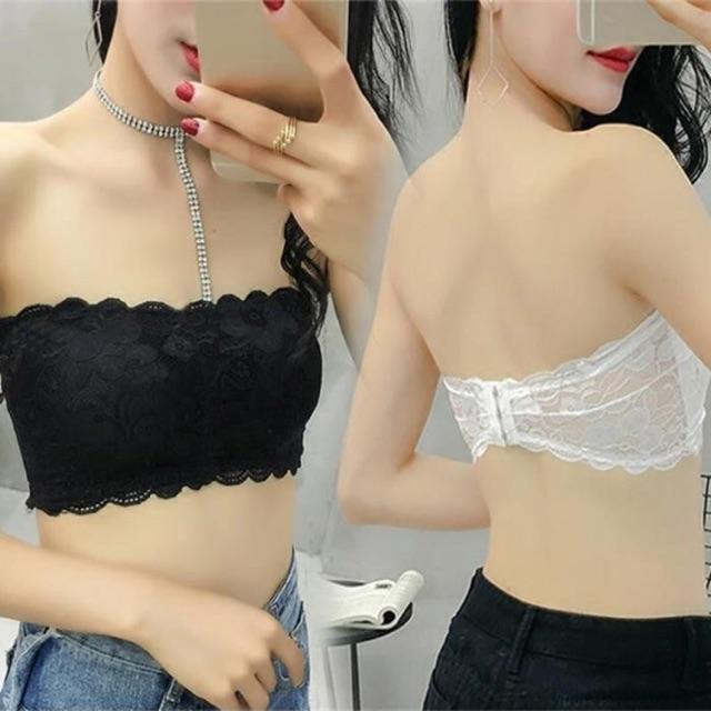 Áo bra ren không dây hoa đào
