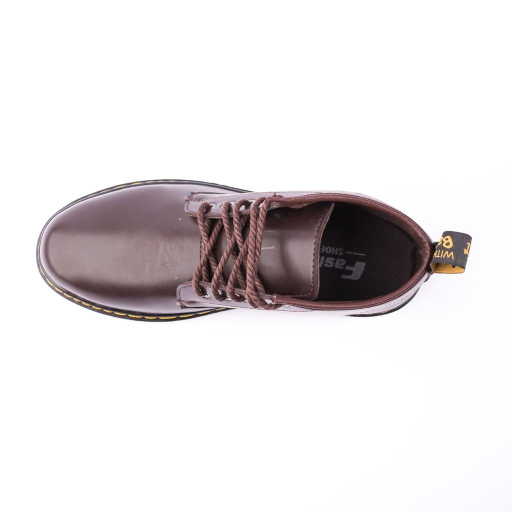 Giày Boot Nam Cổ Lửng Đế Khâu Da Trơn Màu Nâu Phong Cách - Giày Boot Nam Cổ Lửng M354-NAU\- Kèm Móc Khoá Da Bò