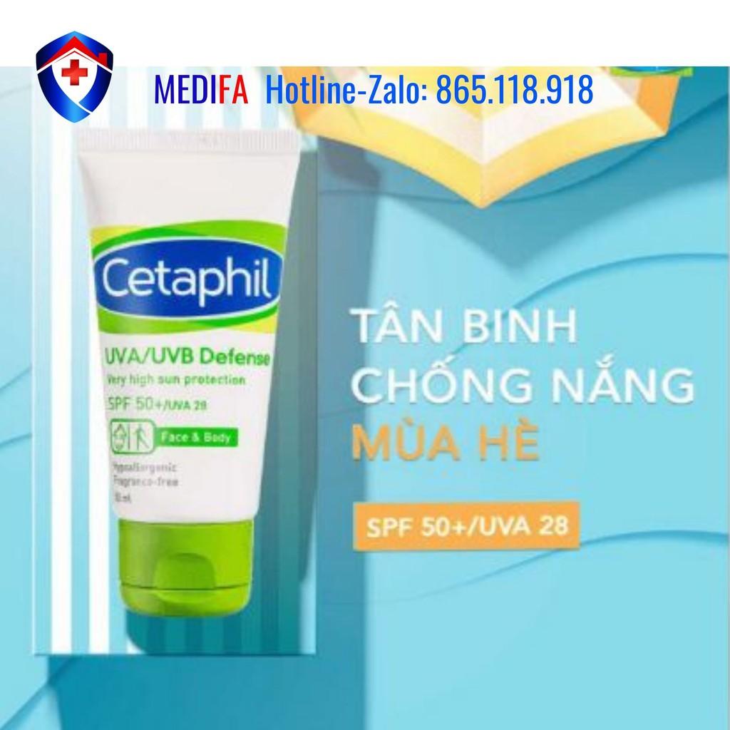 Kem chống nắng CETAPHIL SPF50+/UVA28 50ml cung cấp màng bảo vệ cao (7 màng lọc ánh nắng và 1 khóa ánh nắng)