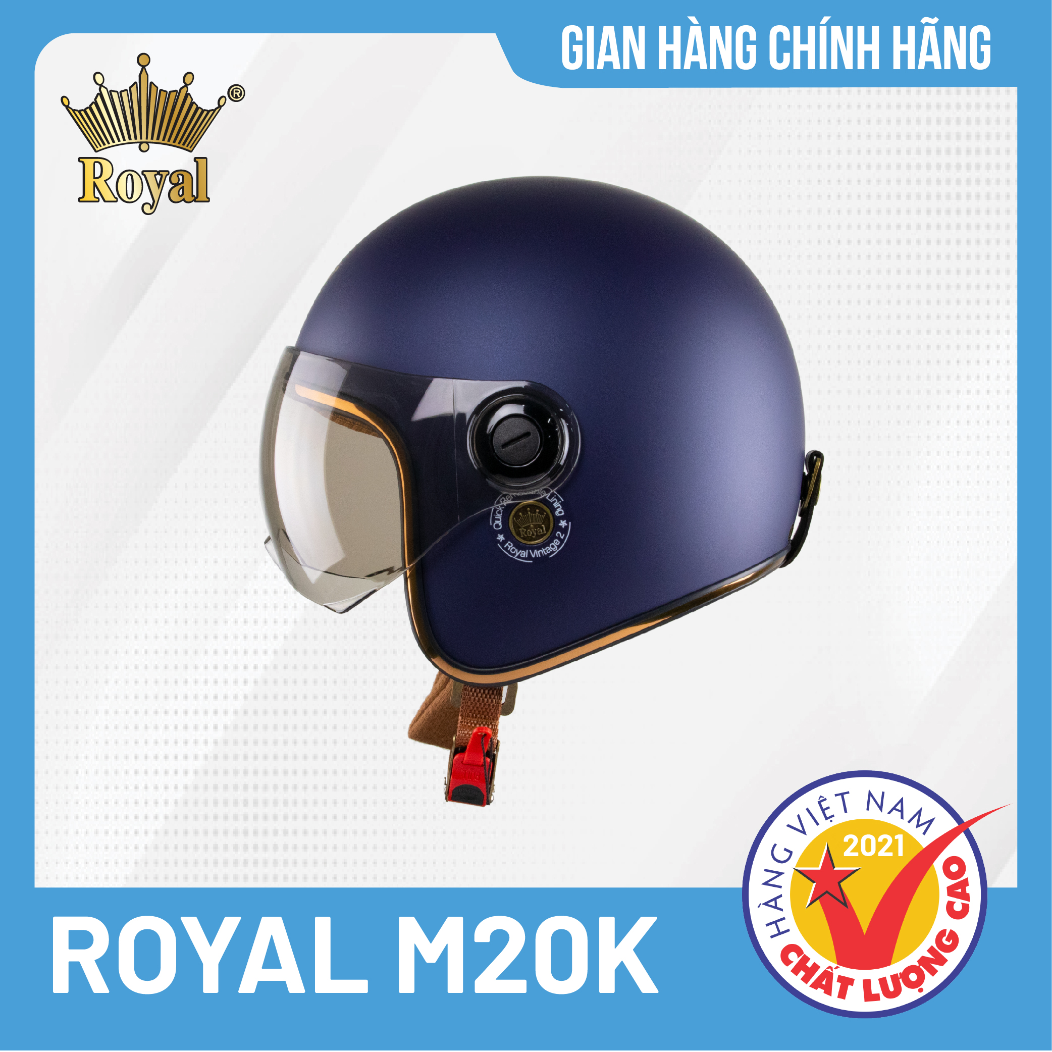 Nón bảo hiểm 3/4 Royal M20K Thời trang, Cá tính