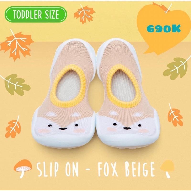 (3-5 TUỔI) MADE IN KOREA GIÀY TẤT CHO BÉ CUTE FOX BROWN