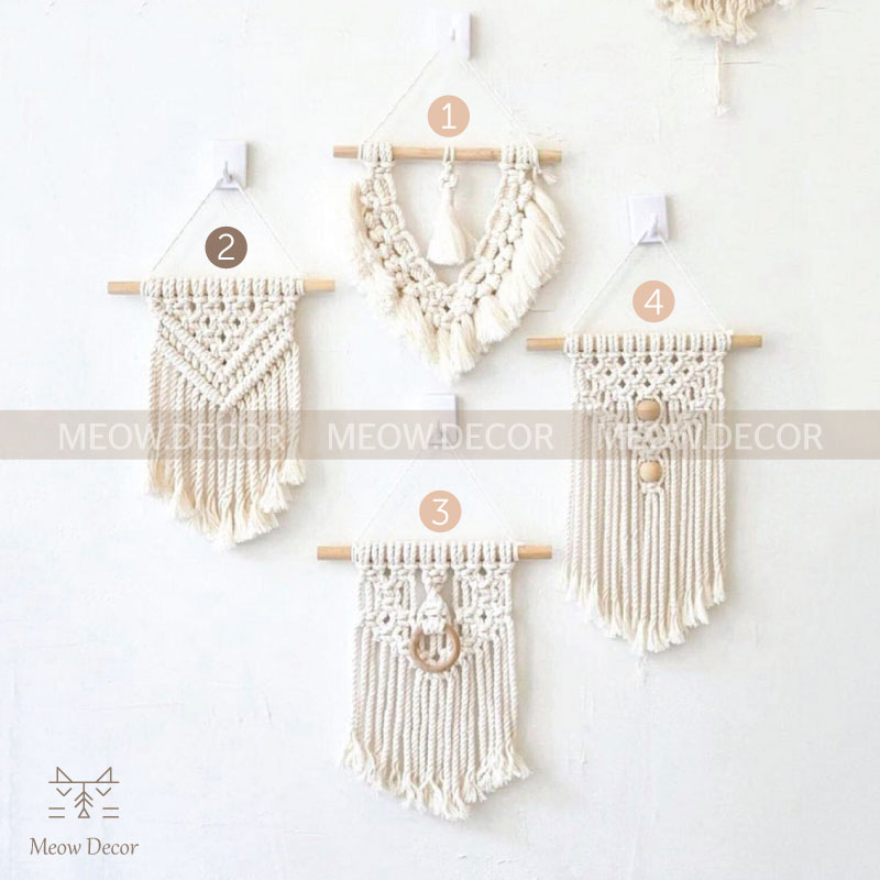 Mành macrame mini treo tường trang trí (W01)