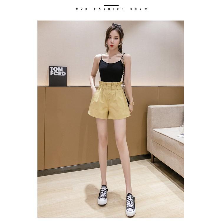 Quần Short Nữ Cạp Nhúm Chất Kaki