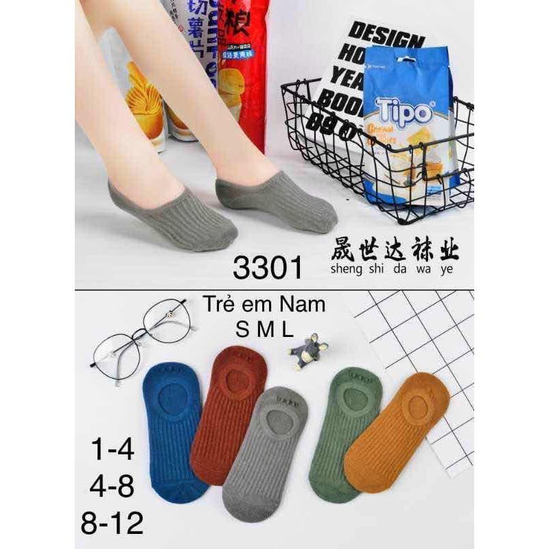 LỐ 10 ĐÔI TẤT HÀI DỆT KIM TRẺ EM CHẤT SIÊU ĐẸP MÃ 3301