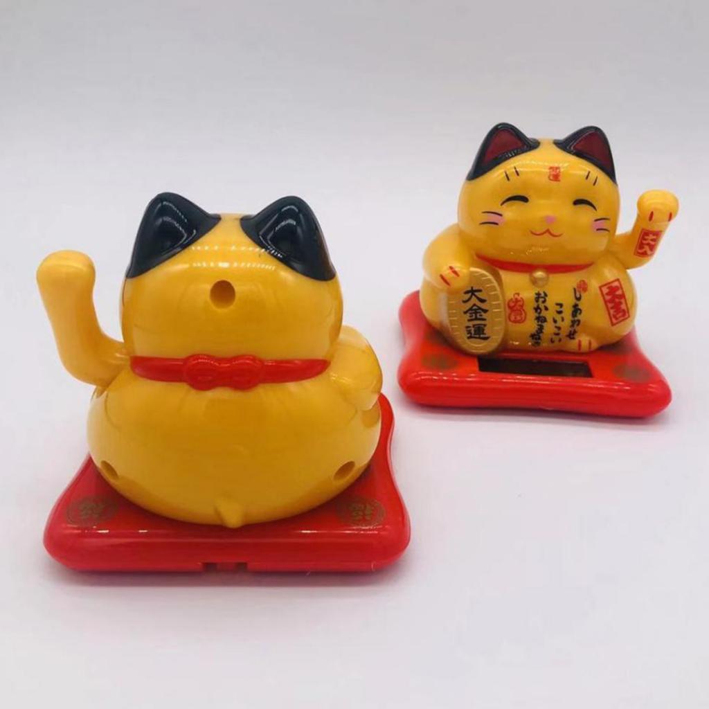 Fortune Welcoming Luck Wealth Cat Solar Powered Dancing Figurine