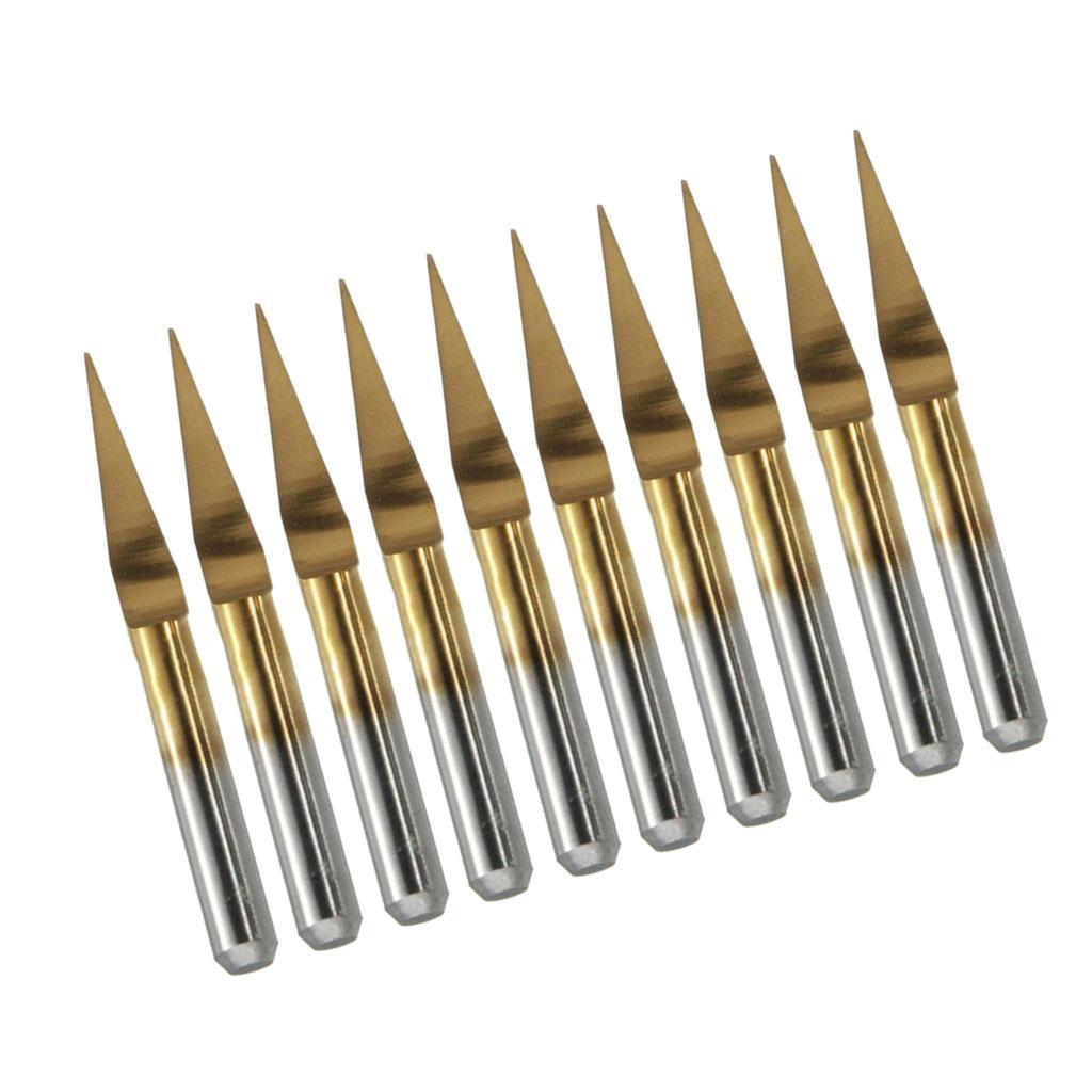 10pcs Engraver Titanium Coated Flat Bottom Cutting Tool