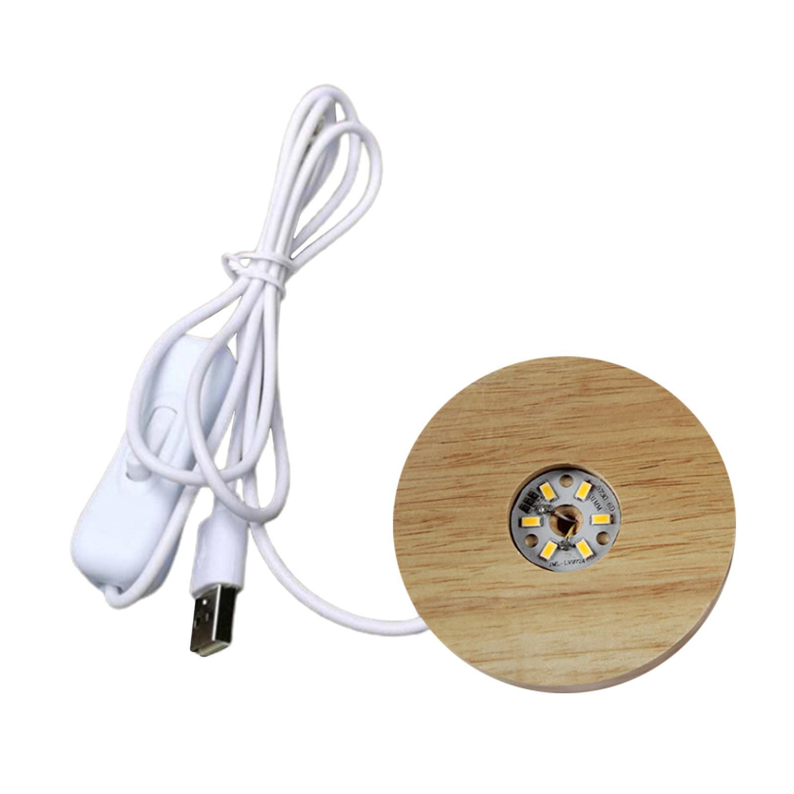 Set of 2 LED Night Light Base Acrylic Display Holder Lamp for Crystals Light