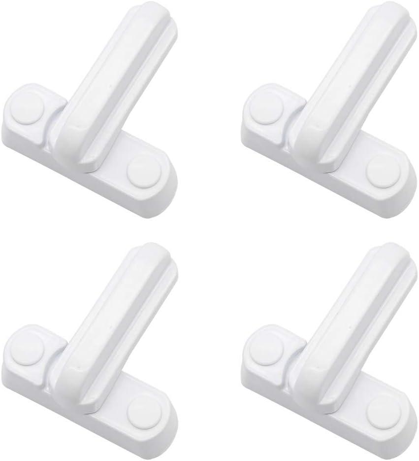 Cửa sổ 4PCS Cửa sổ Jammer trong Khóa kim loại trắng Khóa trong phạm vi an toàn trong nước thay thế cho các cửa và cửa sổ và an toàn nhà khác nhau