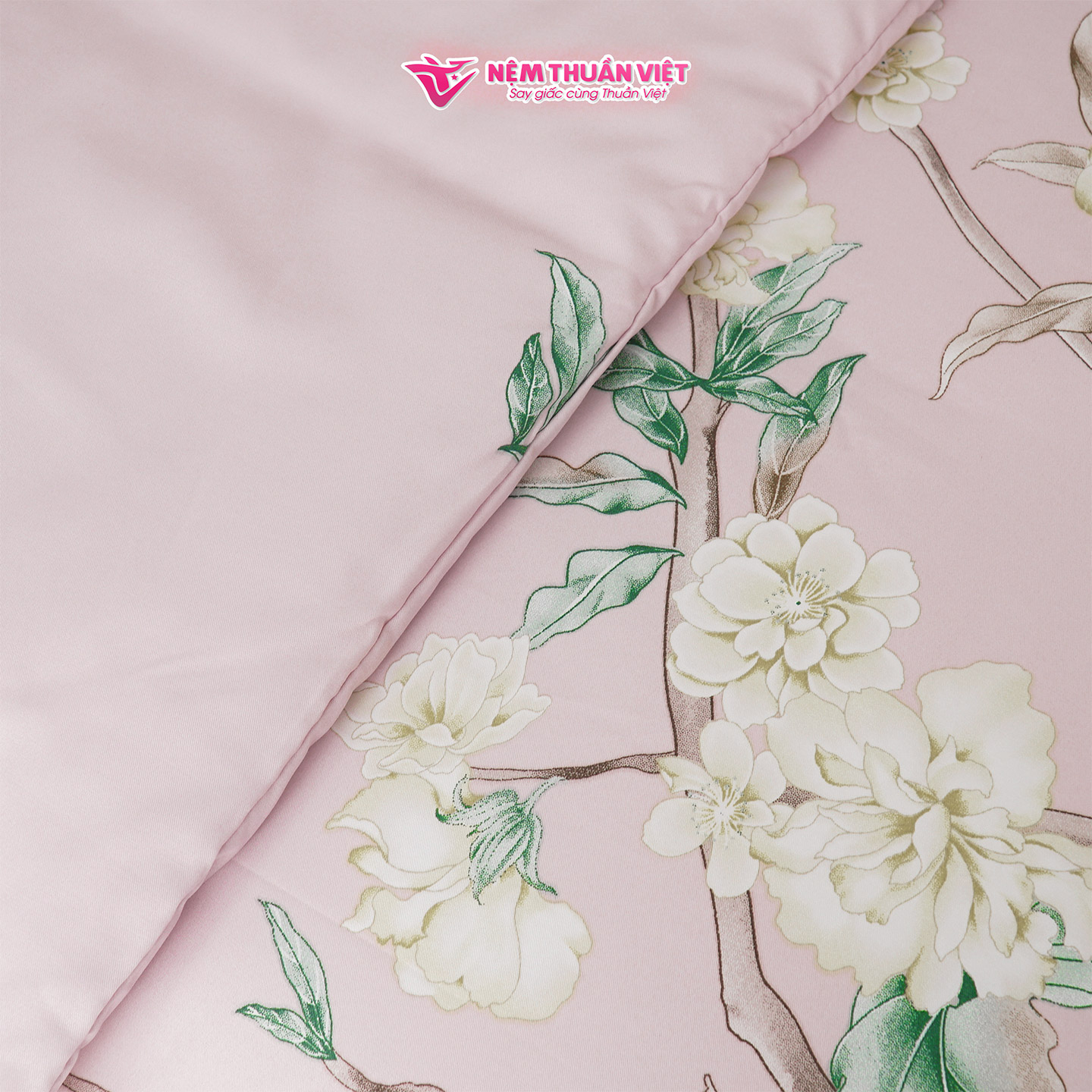 Chăn Mền Tencel Thuần Việt Cao Cấp -  Hoạ Tiết Hoa Mẫu Đơn Hồng TVM09 180x200