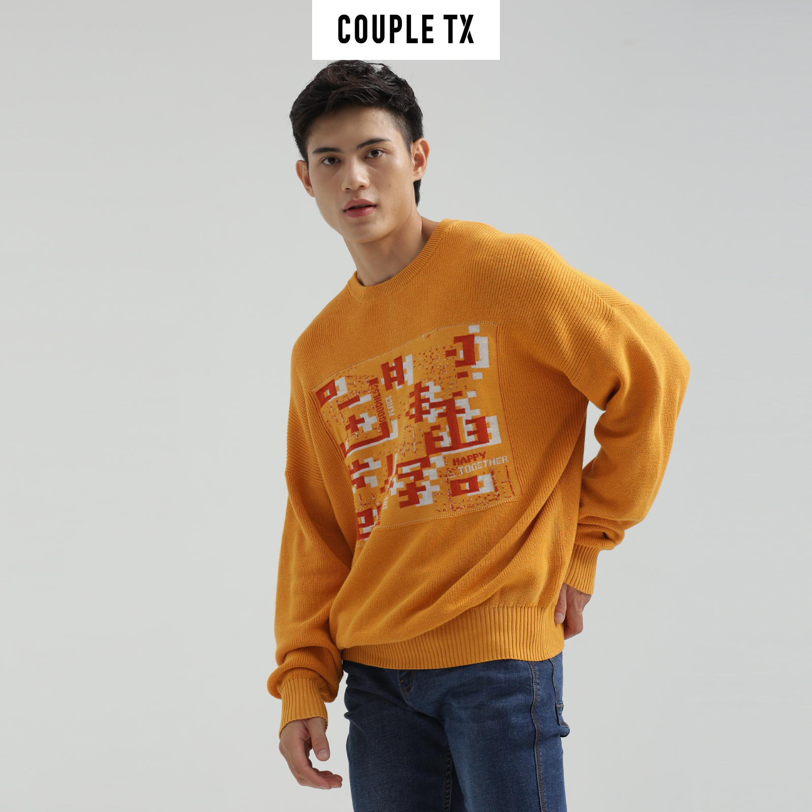 COUPLE TX - Áo Sweater Dệt Graphic Nam MSW 1009