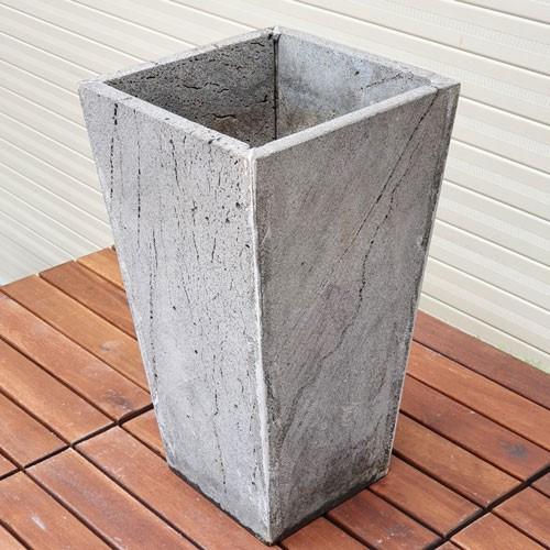 Chậu trồng cây ban công bền đẹp bằng đá tự nhiên R20xC35cm - đáy chậu rộng ~15cm