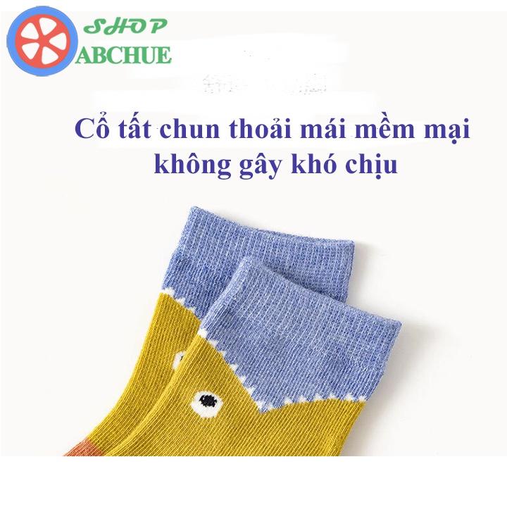 Tất Vớ Trẻ Em Minliu Hình khủng long Cho Bé Từ 1 – 12 Tuổi Chất Cotton Set 5 Đôi