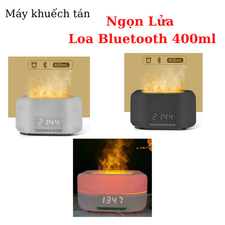 Máy Xông Tinh Dầu Ngọn Lửa, Loa Bluetooth Nghe Nhạc, Tặng Kèm Remote Điều Khiển Từ Xa, Đèn Led Lửa 3d