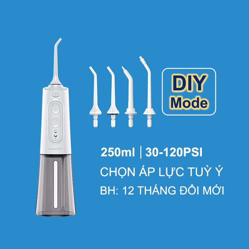 Máy tăm nước cầm tay không dây Aquapulse A600 Oral Irrigator DIY mode 250ml