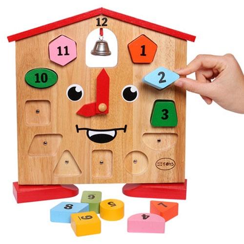 Đồng hồ King Kong nam châm hít có chân đứng cho bé học số học hình màu sắc xem giờ chơi đồ chơi