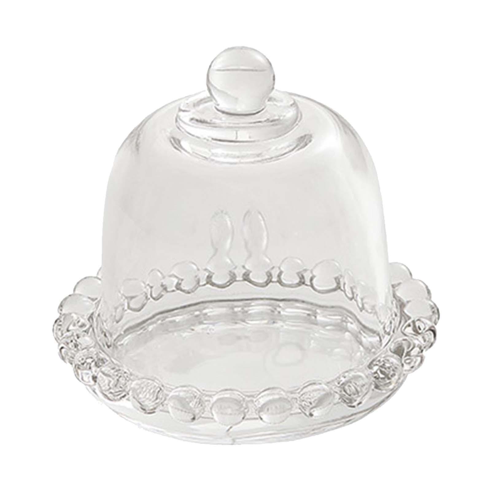 Glass Cake Stand with Lid, Transparent Cake Plate, Glass Dessert Dome, Dessert Serving Tray, Cupcake Display Plate