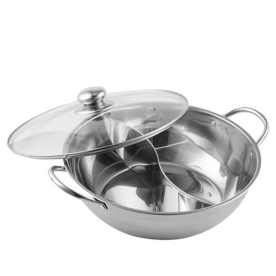 Nồi Lẩu 2 Ngăn, 2 Vị Inox 30Cm Siêu Tiện Dụng, Dùng Được Cho Tất Cả Các Loại Bếp