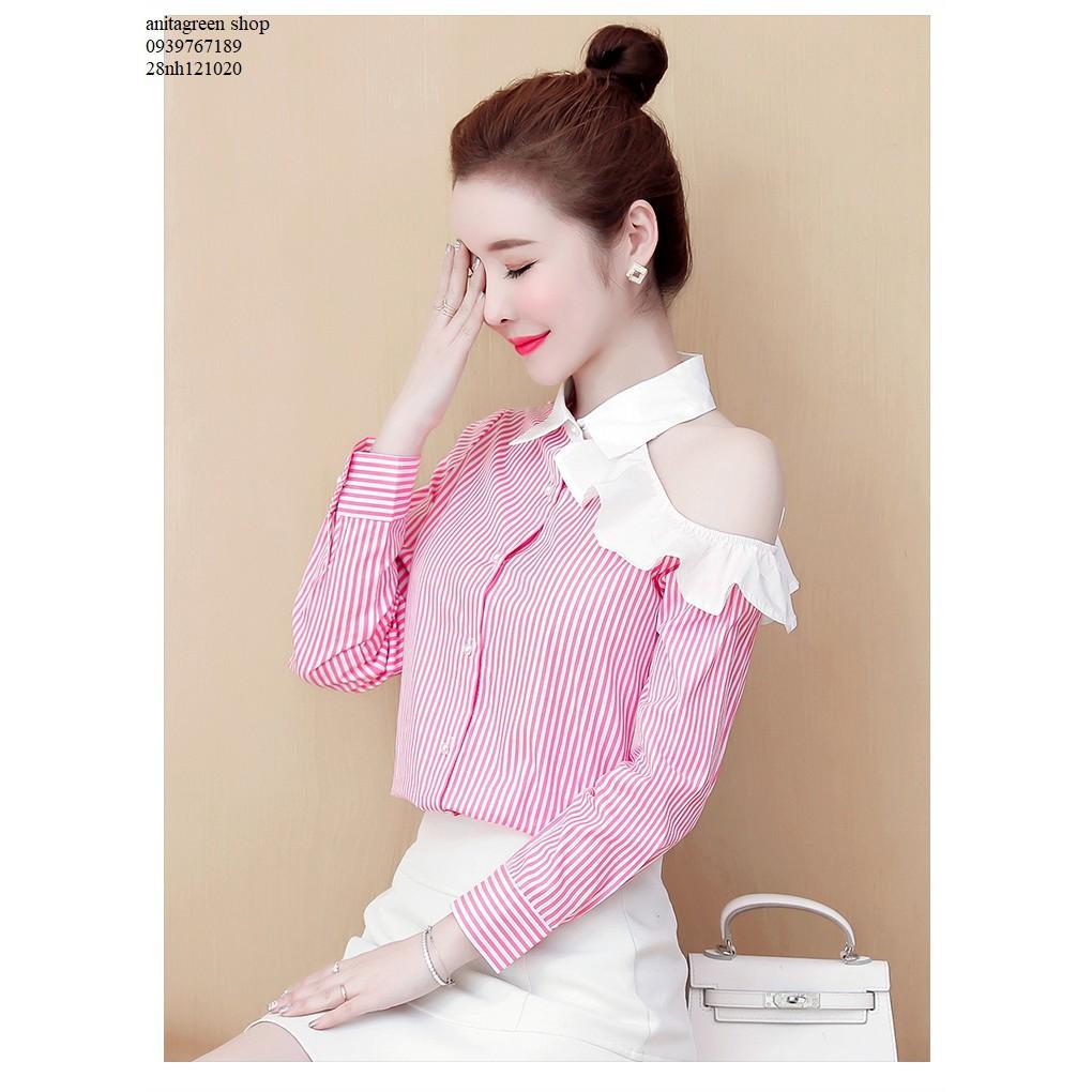 Nh121020-ÁO SƠ MI NỮ TRỄ VAI BÈO