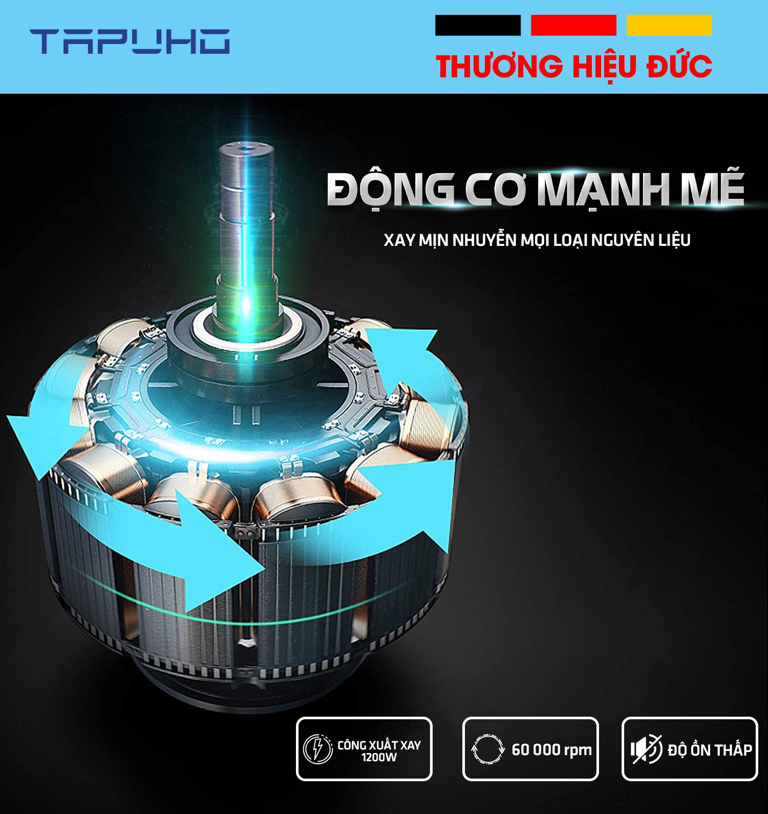 [Hàng chính hãng] Máy làm sữa hạt, sinh tố TAPUHO T01 - Thương hiệu Đức