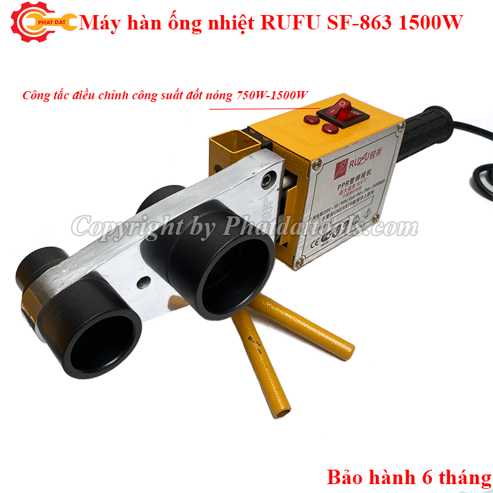 Máy hàn ống nhiệt cỡ lớn RUFU SF863-Công suất 1500W-Đầy đủ phụ kiện-Bảo hành 6 tháng