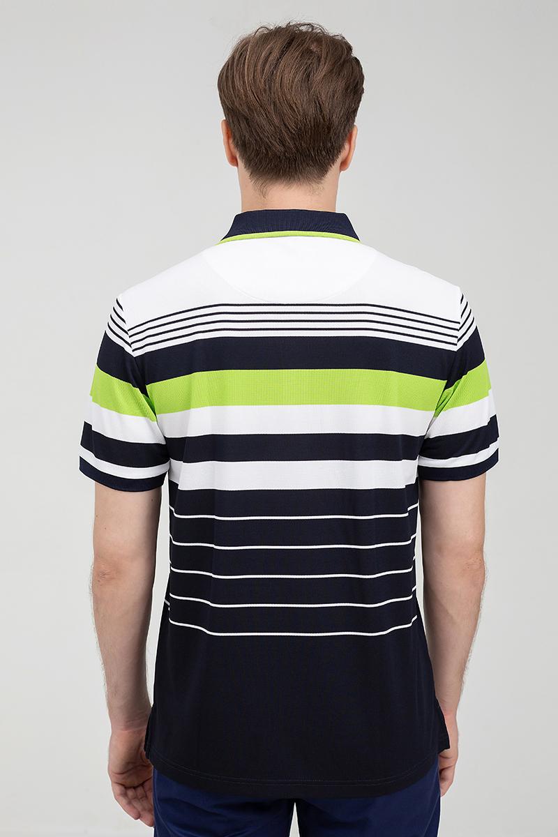 Áo thun nam cổ bẻ họa tiết kẻ sọc ngang KS22SS12P-SCHE - NAVY.GRE