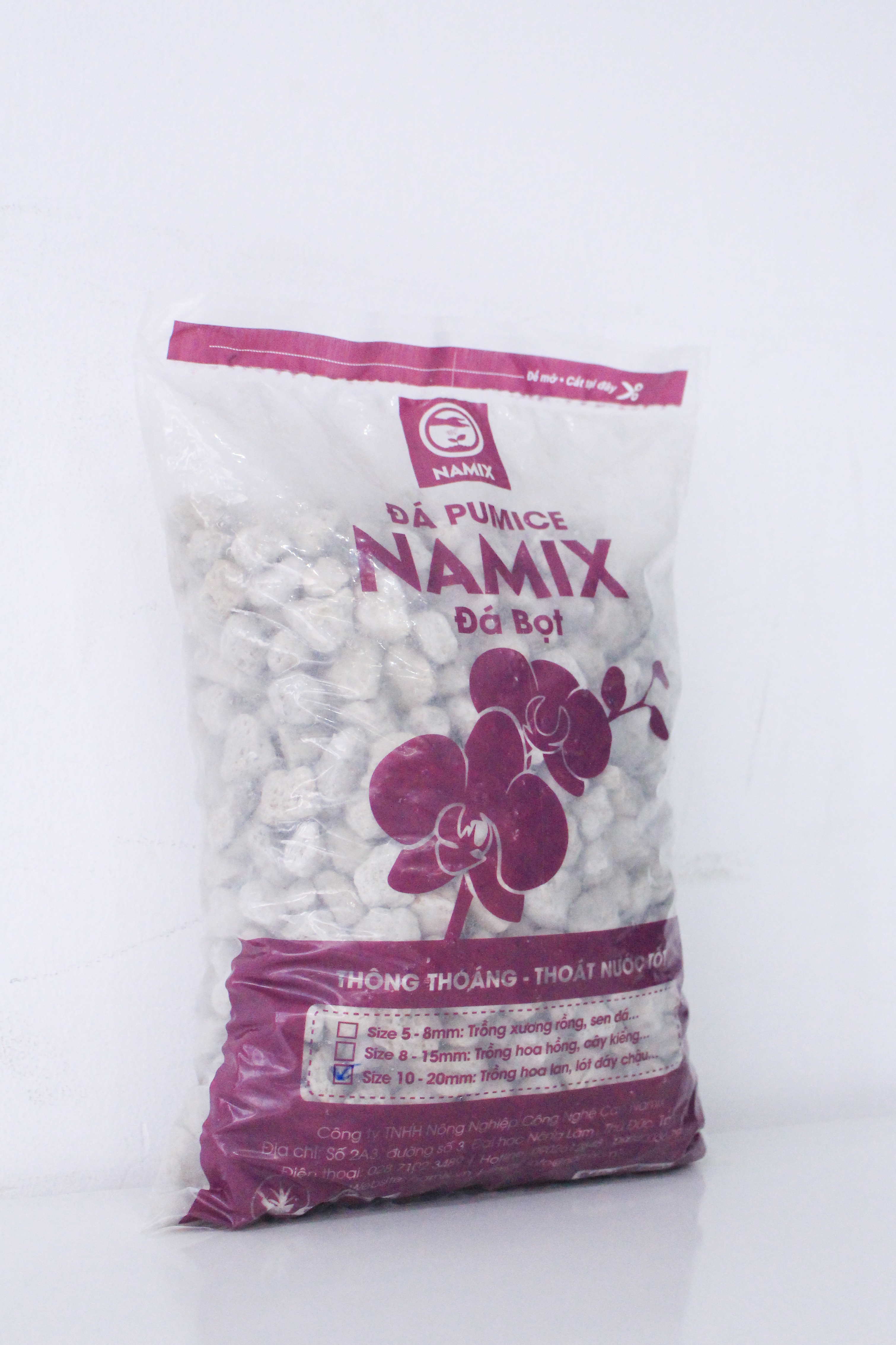 Đá pumice đá bọt Namix Size 10-20mm - Trồng hoa lan, lót đáy chậu - gói 5 Lít 2,5-3kg