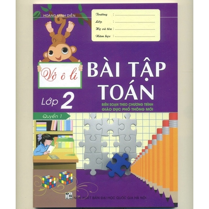 Combo 2 Quyển Vở Ô Li Bài Tập Toán Lớp 2