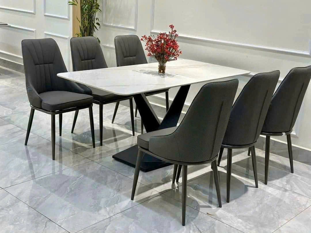 Bộ bàn ăn mặt đá nhập khẩu sang trọng, hiện đại CTL07 Juno Sofa nhiều lựa chọn