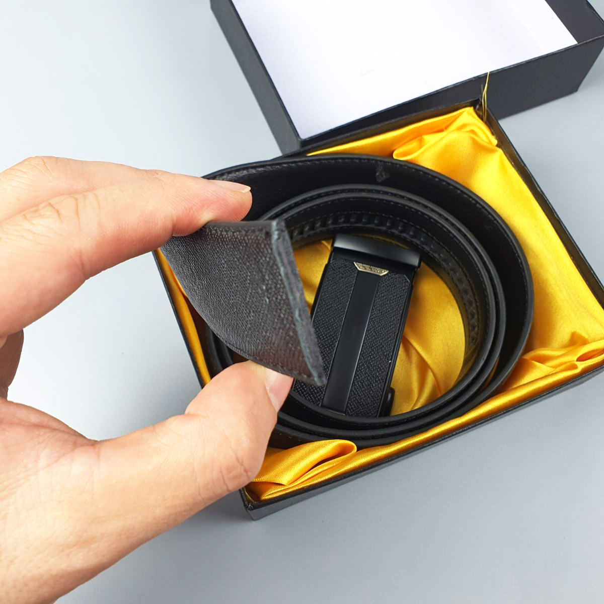 Thắt lưng nam công sở dây nịt da bò Safiano 3 lớp BL118 Khóa trượt – Bản 35mm CAM KẾT Y HÌNH - BH 3 năm