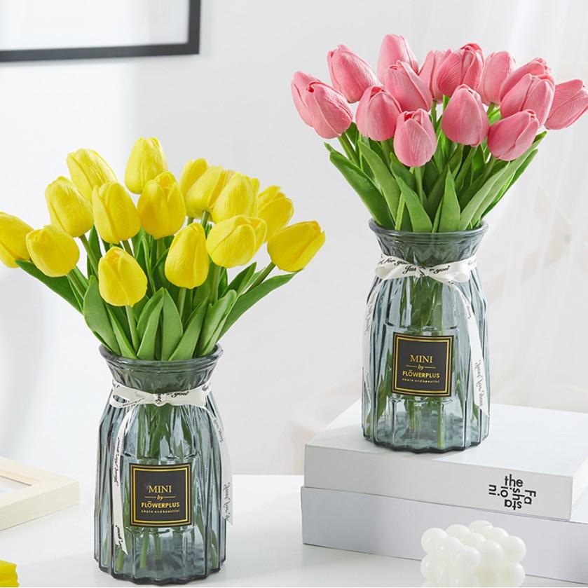 Bông Hoa Tulip Nhân Tạo Trang Trí Đẹp Mắt hoa giả decor trang trí nhà lọ hoa giả để bàn H02