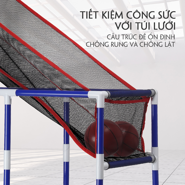 Bộ bóng rổ trong nhà cho trẻ em chơi vận động, Đồ chơi cho bé vận động  KT 47x92x140cm