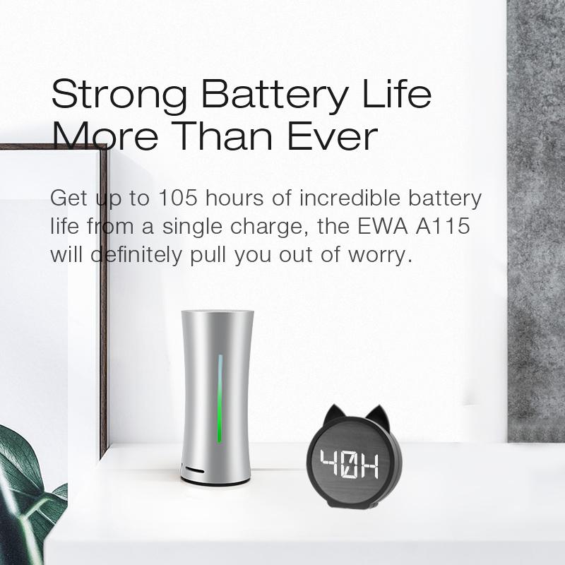 Loa Bluetooth Không Dây Di Động EWA Thể Thao Ngoài Trời Loa HIFI TWS 6000MAh Thật Loa Âm Thanh Nổi Không Dây MP3 Người Chơi Loa Siêu Trầm Color: Rose Gold