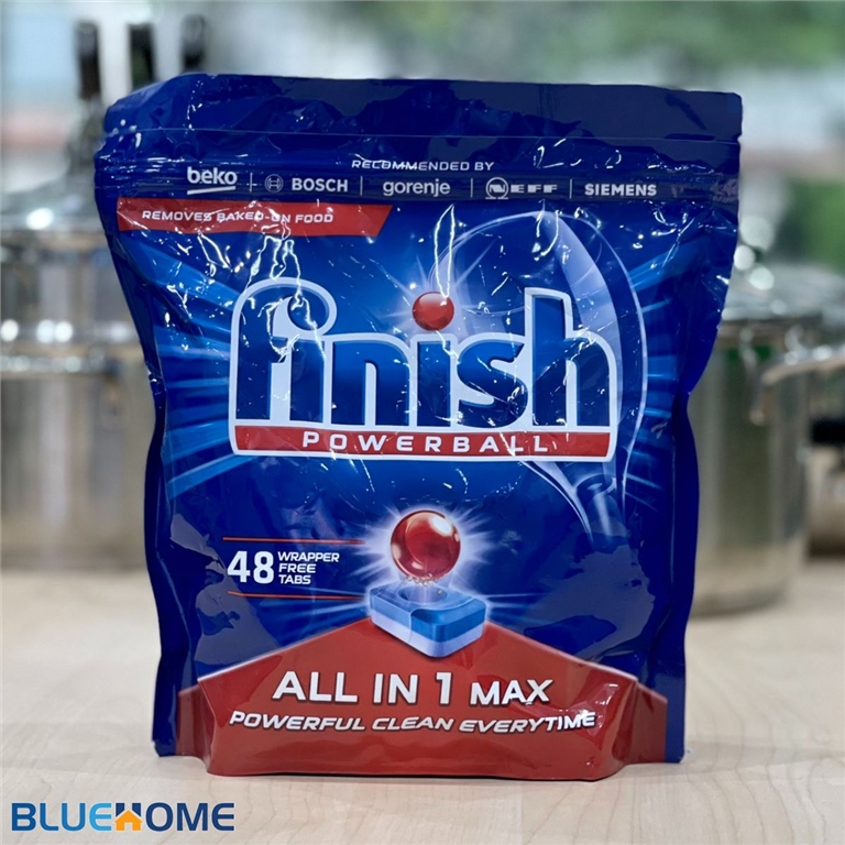 Viên rửa chén bát Finish All In One Max 48 viên dùng cho máy rửa bát chén