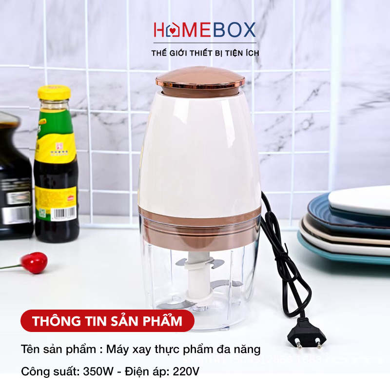 Máy Xay Cắt Đa Năng Mini - Máy Xay Thực Phẩm, Thịt, Hoa Quả, Đồ Ăn Dặm Cho Bé... - Hàng Chính Hãng