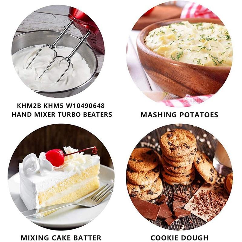 W10490648 KHM926 Đập Cho Tay Thép Không Gỉ Pro Đánh Turbo Que Đánh Trứng, Kem, Làm Cho Mousse Hay Dâu, lắc