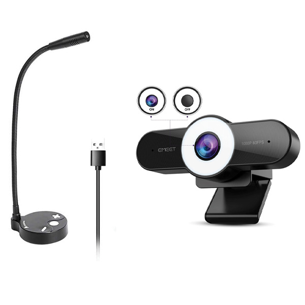 Bộ họp trực tuyến Maono AU-GM10 cổng USB kết hợp với Webcam họp trực tuyến eMeet C970L Full HD 1080P - Hàng chính hãng