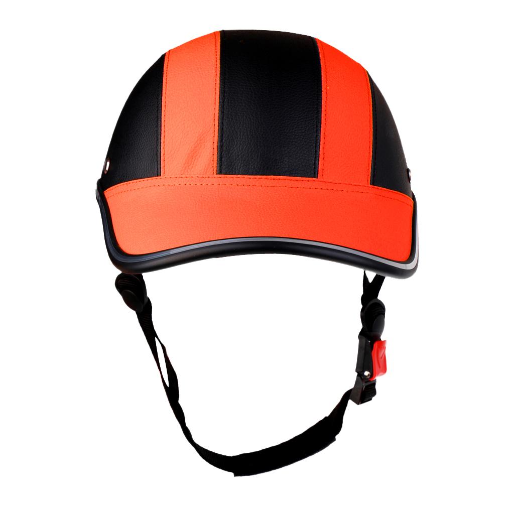 PU Street Bike Motorcycle Helmet Motocross Cycling Riding Half Helmet Baseball Cap Foam Padded Hat